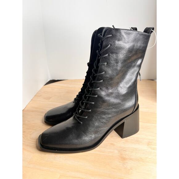 Sam Edelman Westie Black Leather Lace Up Boot Size 5 - Picture 5 of 9